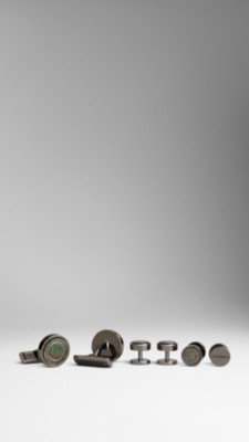 Stone Detail Cufflinks and Shirt Stud Set