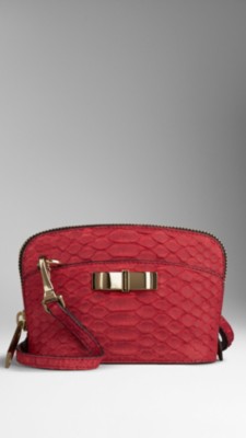 Mini Nubuck Python Crossbody Bag