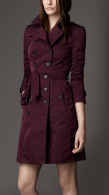 Long Taffeta Twill Trench Coat