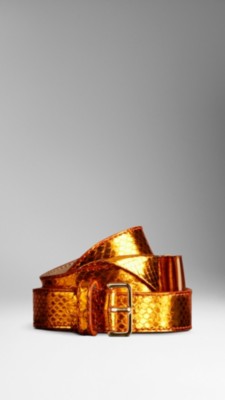 Metallic Python Bow Belt