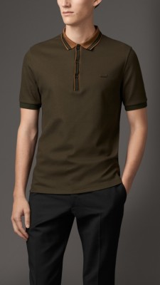 Striped Collar Polo Shirt