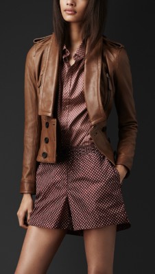 Disconnected Lapel Leather Jacket