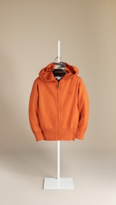 Check Detail Cotton Hooded Top