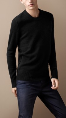 Check Detail Cashmere Sweater