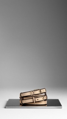 Framed Leather Double Buckle Belt