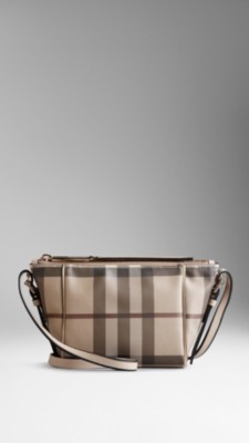 Small Smoked Check Saddle Stitch Crossbody Bag