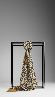Abstract Floral Print Scarf