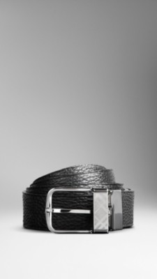 Grainy Leather Reversible Belt