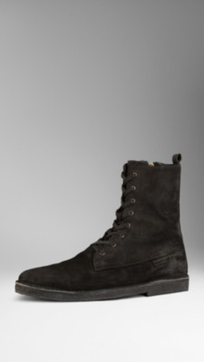 Suede Lace-Up Boots