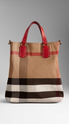 Medium Check Canvas Tote Bag