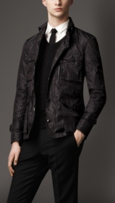 Geometric Print Nylon Field Jacket