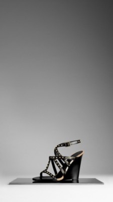 Stud Detail Wedge Sandals