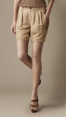 Pantalones cortos de cintura alta en sarga