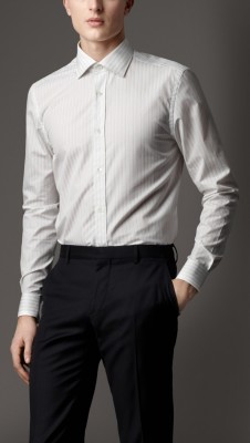 Modern Fit Stripe Cotton Shirt