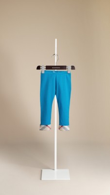 Cropped Check Cuff Cotton Leggings