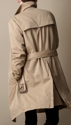 长款树脂水洗棉质嘎巴甸Trench风衣