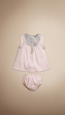 Check Detail Bib-Front Dress