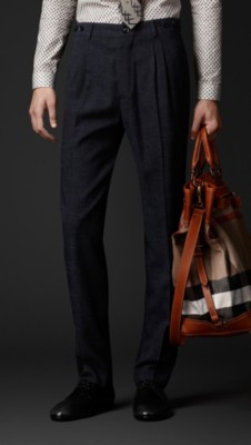 Slim Fit Pleat Front Trousers
