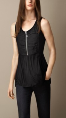 Ruched Georgette Vest