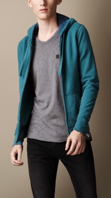 Cotton Blend Hooded Top