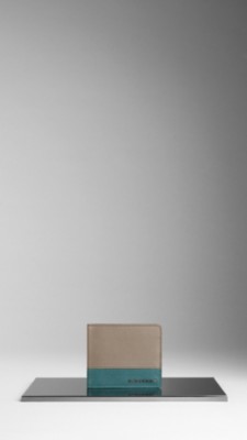 Tri-Colour Leather Folding Wallet