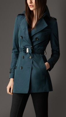 Short Bow Belt Trench Coat