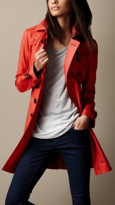 Mid-Length Cotton Poplin Trench Coat