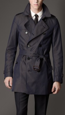 Mid-Length Cotton Gabardine Trench Coat