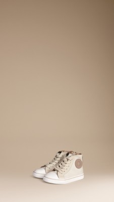 Cotton Twill High-Top Trainers