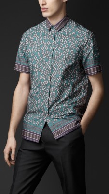 Cotton Diamond Print Shirt