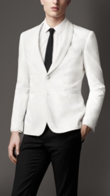 Modern Fit Shawl Lapel Cotton Jacket