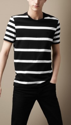 Contrast Stripe Print T-Shirt