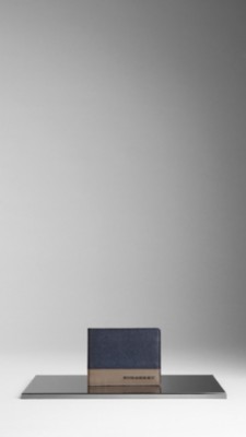 Tri-Colour Leather Folding Wallet