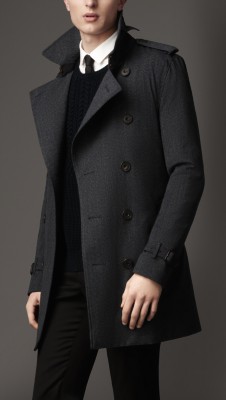 Mid-Length Technical Wool Warmer Trench Coat
