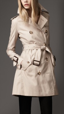 Mid-Length Technical Cotton Wide Cuff Trench Coat