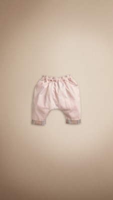 Check Turn-Up Jersey Trousers