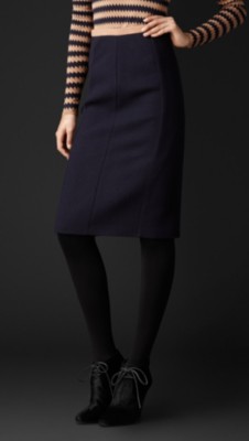 Stretch-Wool Pencil Skirt