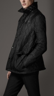Leather Panel Quilted Jacket