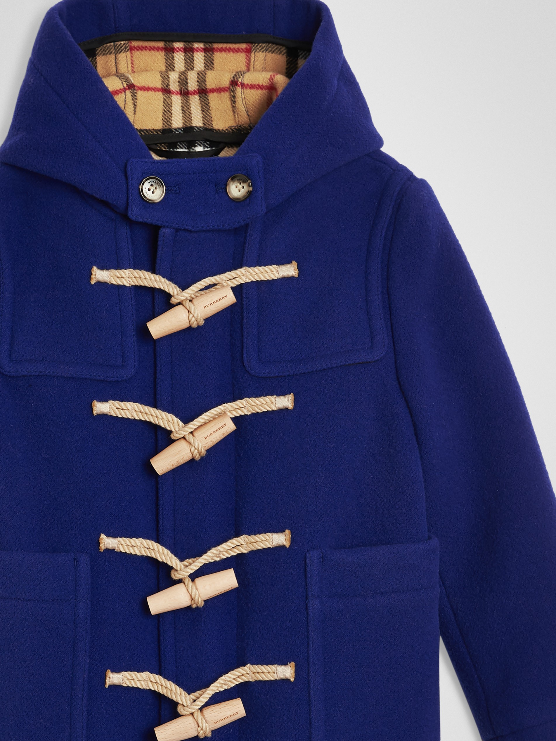 brilliant blue,grass green brilliant blue double-faced wool duffle coat image41