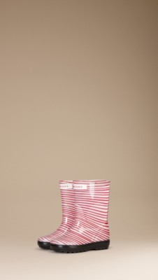 Striped Rain Boots