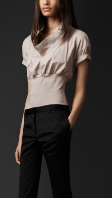 Fitted Waist Cotton T-Shirt