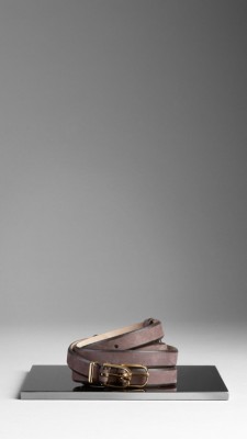 Framed Leather Double Buckle Belt