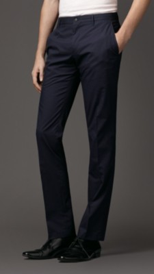 Modern Fit Cotton Poplin Trousers