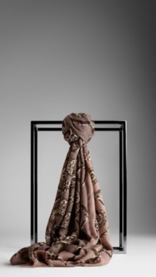 Floral Tile Print Scarf