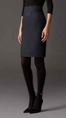 Virgin Wool Pencil Skirt