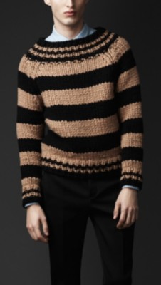 Handknit Striped Cashmere Sweater