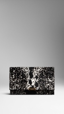 Animal Print Calfskin Clutch Bag
