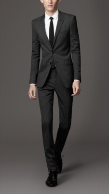 Slim Fit Virgin Wool Prince Of Wales Check Suit