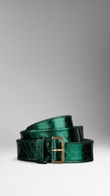 Metallic Python Bow Belt