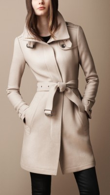 Belted Collar Wool Coat